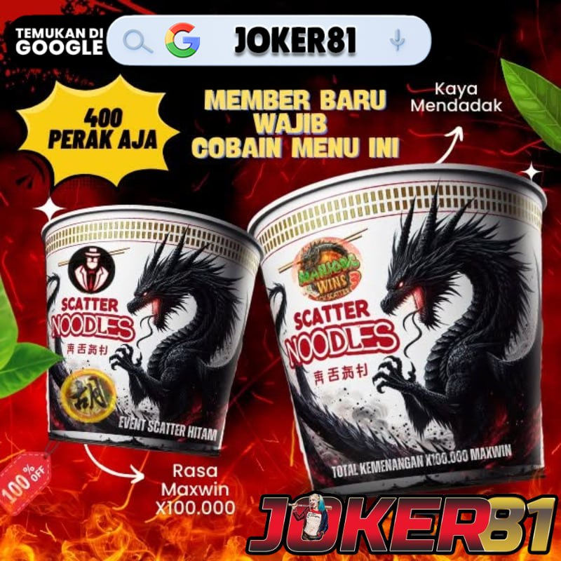 Joker81 Member Baru klaim Bonus Garansi Kemenangan 100% bet 400 perak Maxwin