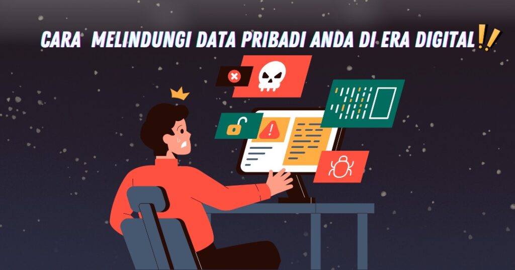 Ilustrasi melindungi data pribadi di era digital dengan keamanan siber