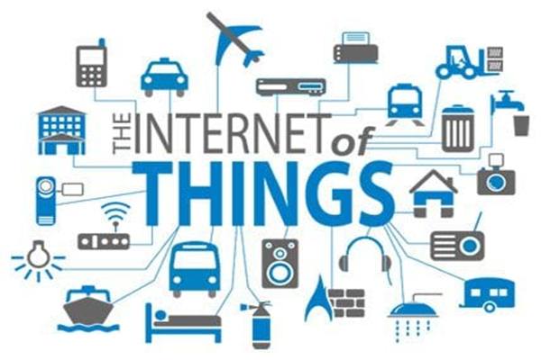Ilustrasi Internet of Things yang menghubungkan perangkat pintar dalam kehidupan sehari-hari