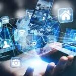 Ilustrasi transformasi digital di Indonesia dengan teknologi modern dan konektivitas data