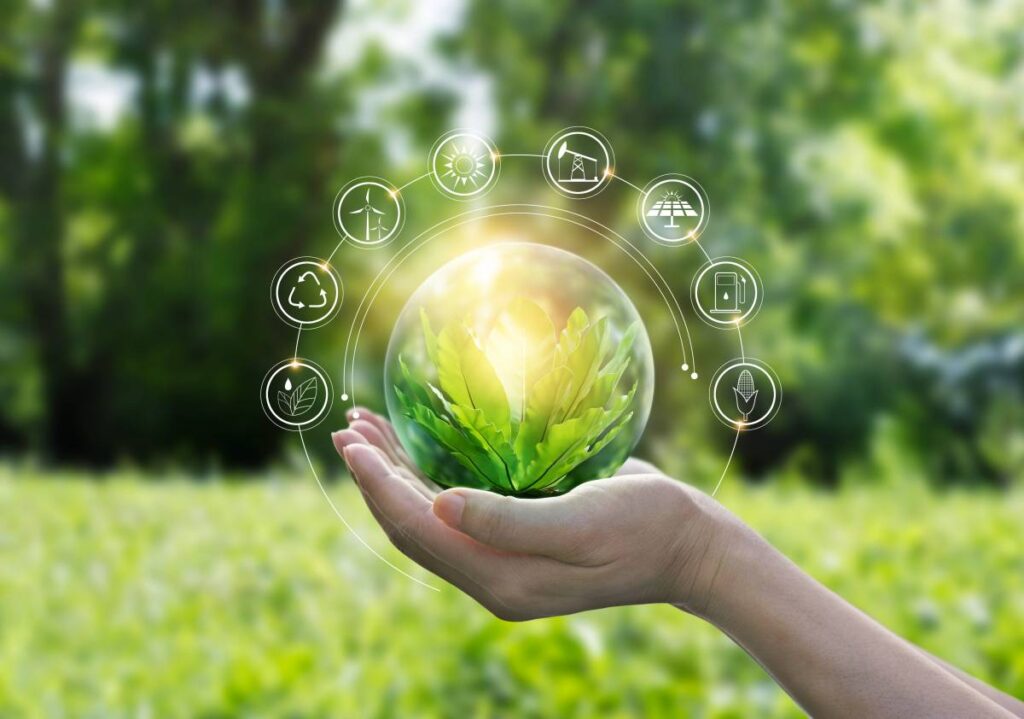 Ilustrasi green technology di Indonesia sebagai inovasi ramah lingkungan untuk masa depan berkelanjutan