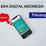 Ilustrasi era digital Indonesia 2025 menampilkan smartphone dan koneksi internet yang menggambarkan kemajuan teknologi dan gaya hidup modern masyarakat.