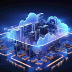 Ilustrasi teknologi cloud 2025 di Indonesia menampilkan jaringan server dan penyimpanan data digital untuk mendukung bisnis modern.