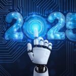 Ilustrasi tren teknologi 2025 dengan simbol inovasi digital dan perkembangan teknologi modern di Indonesia